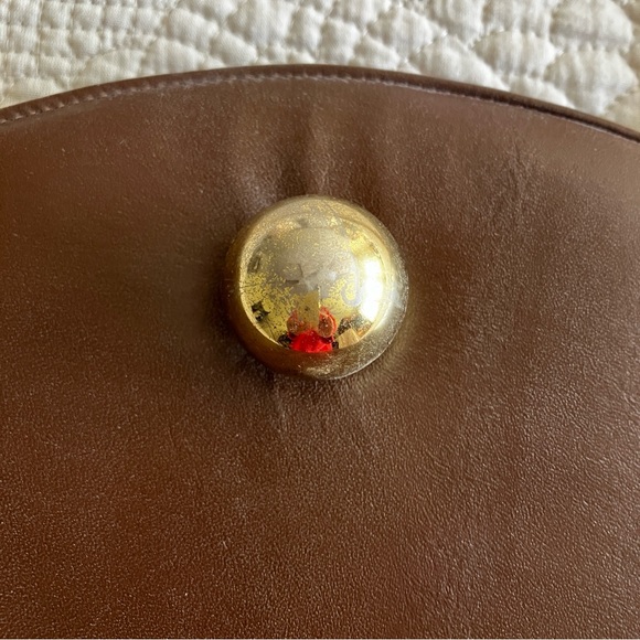 VTG Safi brown leather rectangular bag w/chain shoulder strap - Picture 4 of 10